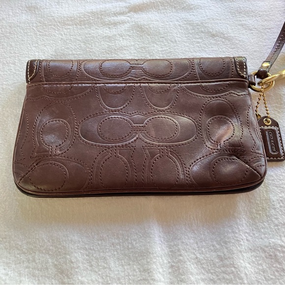 Coach wallet / wristlet signature Hampton in mocha / coffee / chocolate brown - Picture 3 of 10